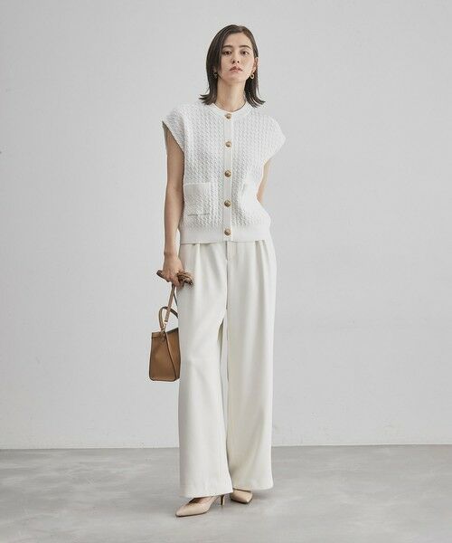 ROPE' / ロペ ベスト | メタルボタン付きケーブルニットベスト | 詳細1