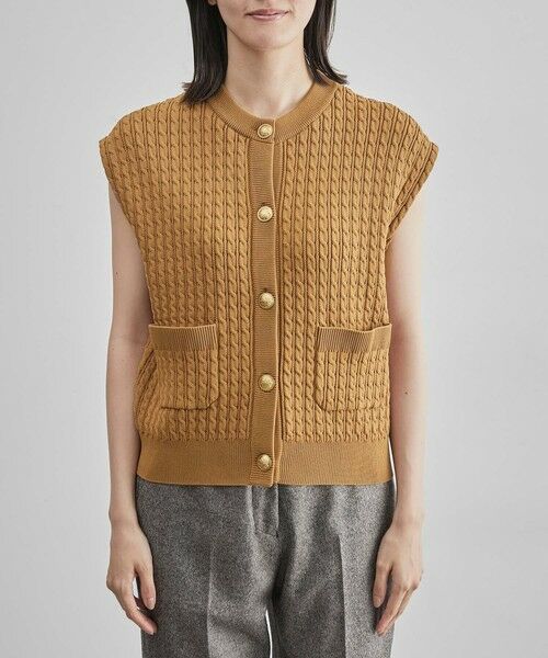 ROPE' / ロペ ベスト | メタルボタン付きケーブルニットベスト | 詳細8