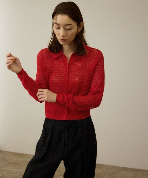 ROPE' / ロペ カーディガン・ボレロ | ウール透かし編み　ニット | 詳細3