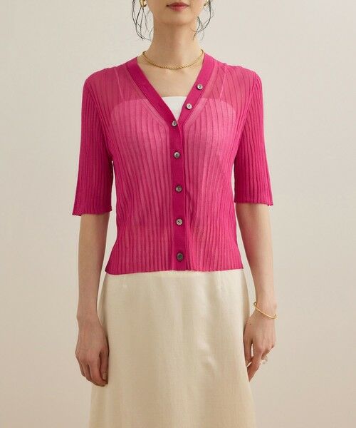 ROPE' / ロペ カーディガン・ボレロ | シアーリブカーディガン/洗える | 詳細19