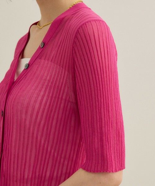 ROPE' / ロペ カーディガン・ボレロ | シアーリブカーディガン/洗える | 詳細23