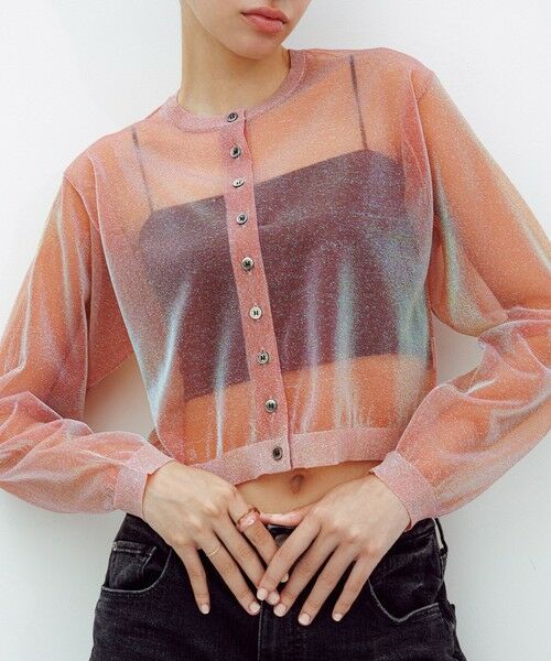 ROPE' / ロペ カーディガン・ボレロ | 【洗える】シャイニーラメカーディガン | 詳細1