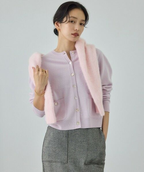 ROPE'/ロペ 【一部WEB限定】ウールカシミヤ ブレンドカーディガン/イージーケア ラベンダー系(53) F ROPE'/ロペ 【一部WEB限定】ウールカシミヤ ブレンドカーディガン/イージーケア ラベンダー系(53) F