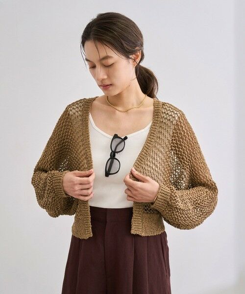 ROPE' / ロペ カーディガン・ボレロ | 【洗える】テープヤーンメッシュニットボレロ | 詳細3