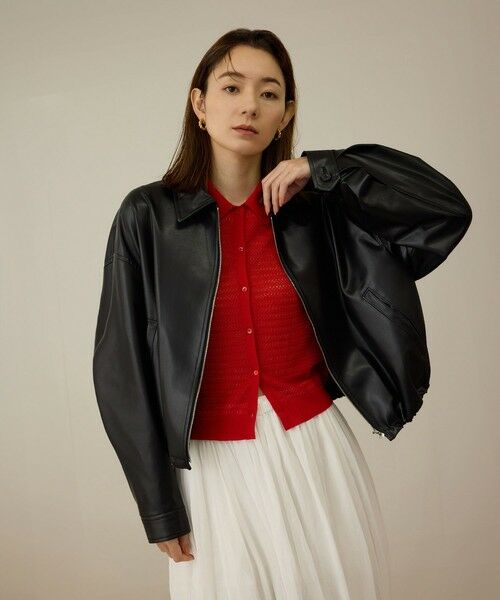 ROPE' / ロペ ブルゾン | シンセティックレザーブルゾン（ブラック(01)）