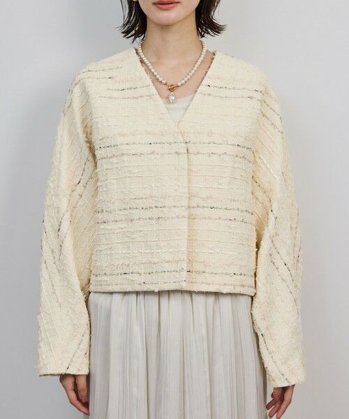 ROPE' / ロペ ノーカラージャケット | MALHIA-KENT(マリアケント) ツイードＶネックジャケット | 詳細9