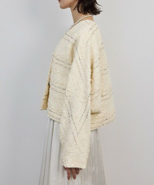 ROPE' / ロペ ノーカラージャケット | MALHIA-KENT(マリアケント) ツイードＶネックジャケット | 詳細10