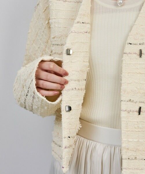 ROPE' / ロペ ノーカラージャケット | MALHIA-KENT(マリアケント) ツイードＶネックジャケット | 詳細17