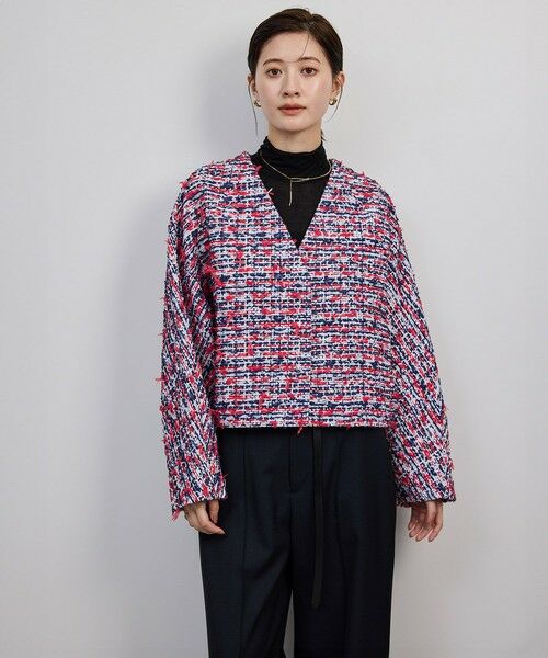 ROPE' / ロペ ノーカラージャケット | MALHIA-KENT(マリアケント) ツイードＶネックジャケット | 詳細21