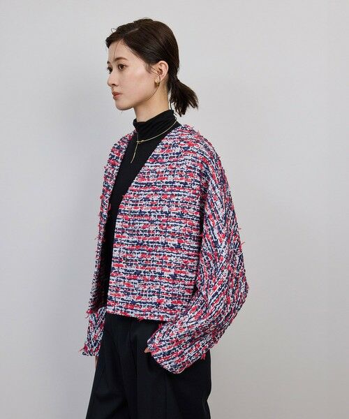 ROPE' / ロペ ノーカラージャケット | MALHIA-KENT(マリアケント) ツイードＶネックジャケット | 詳細6