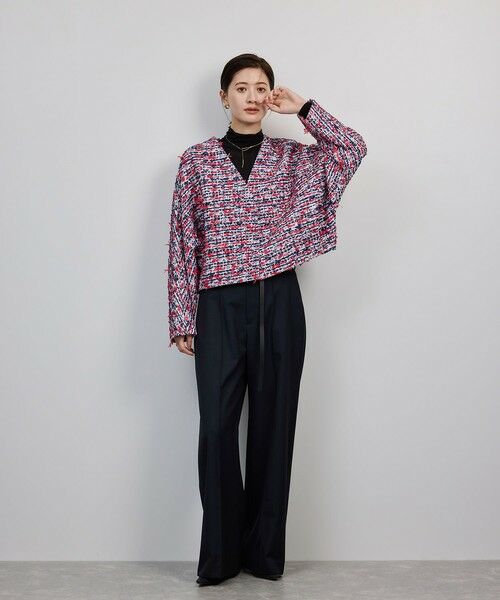 ROPE' / ロペ ノーカラージャケット | MALHIA-KENT(マリアケント) ツイードＶネックジャケット | 詳細7