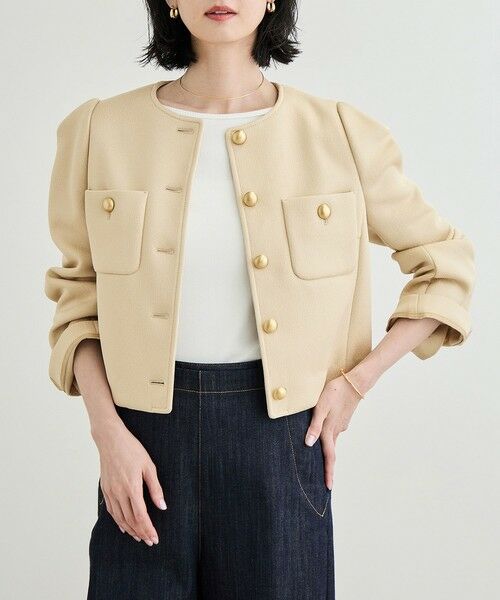 ROPE' / ロペ ノーカラージャケット | 金ボタンニットジャケット | 詳細19