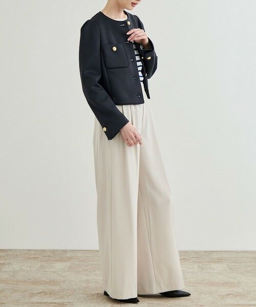 ROPE' / ロペ ノーカラージャケット | 金ボタンニットジャケット | 詳細2