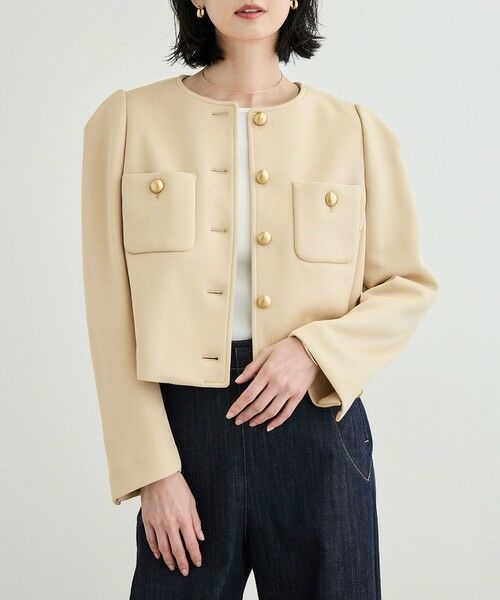 ROPE' / ロペ ノーカラージャケット | 金ボタンニットジャケット | 詳細20