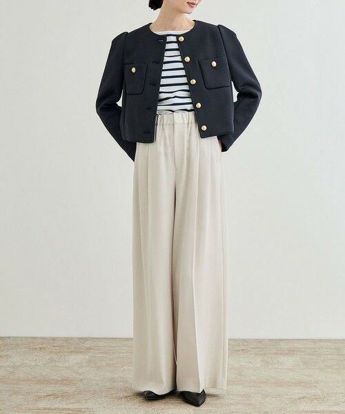 ROPE' / ロペ ノーカラージャケット | 金ボタンニットジャケット | 詳細23