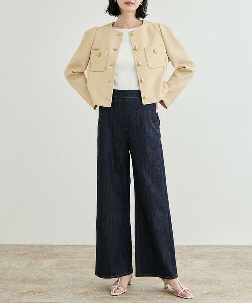 ROPE' / ロペ ノーカラージャケット | 金ボタンニットジャケット | 詳細3