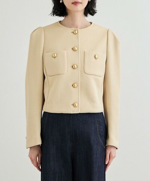 ROPE' / ロペ ノーカラージャケット | 金ボタンニットジャケット | 詳細8
