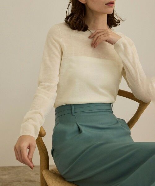 ROPE'/ロペ ウールシアーニット ホワイト(10) F ROPE'/ロペ ウールシアーニット ホワイト(10) F