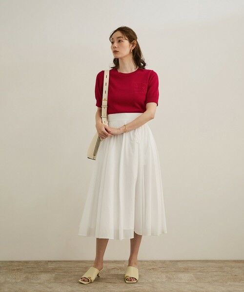 ROPE' / ロペ ニット・セーター | 【洗える】クルーネックミドルゲージ5分袖ニット【オーガニックコットン】/セットイン対応 | 詳細10