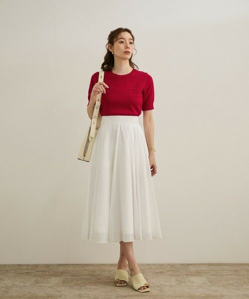 ROPE' / ロペ ニット・セーター | 【洗える】クルーネックミドルゲージ5分袖ニット【オーガニックコットン】/セットイン対応 | 詳細11