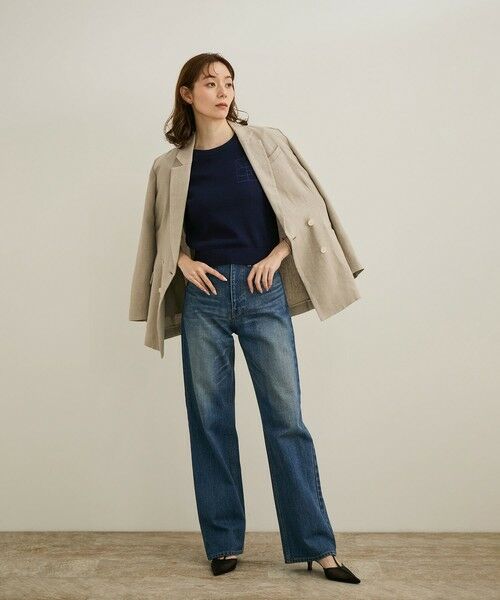 ROPE' / ロペ ニット・セーター | 【洗える】クルーネックミドルゲージ5分袖ニット【オーガニックコットン】/セットイン対応 | 詳細14