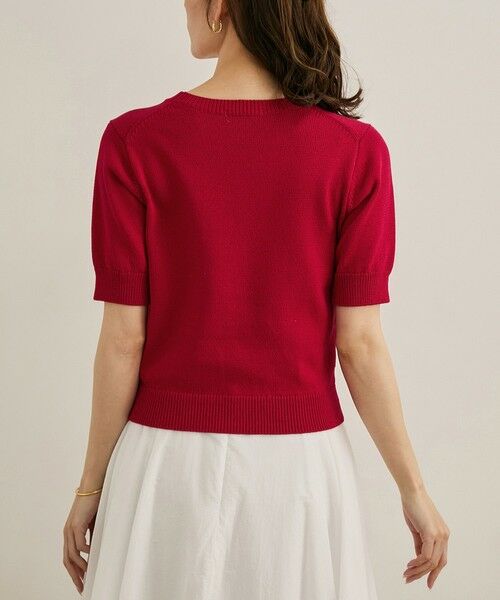 ROPE' / ロペ ニット・セーター | 【洗える】クルーネックミドルゲージ5分袖ニット【オーガニックコットン】/セットイン対応 | 詳細18