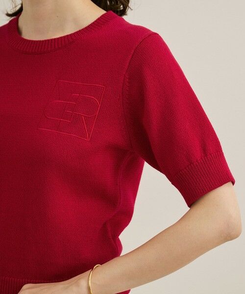 ROPE' / ロペ ニット・セーター | 【洗える】クルーネックミドルゲージ5分袖ニット【オーガニックコットン】/セットイン対応 | 詳細21