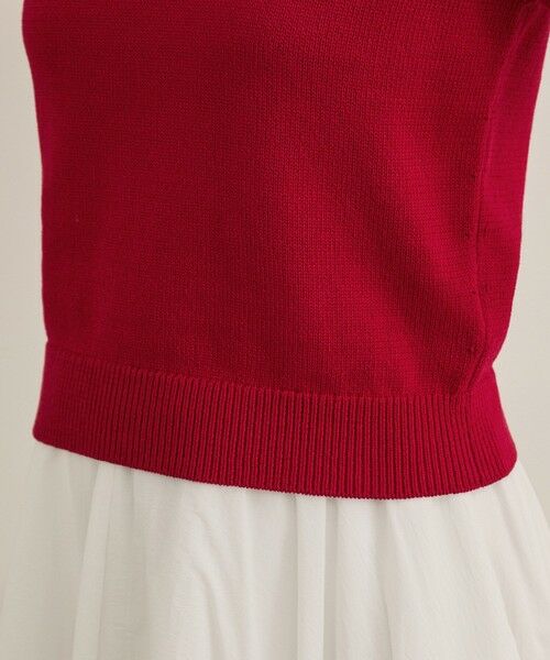 ROPE' / ロペ ニット・セーター | 【洗える】クルーネックミドルゲージ5分袖ニット【オーガニックコットン】/セットイン対応 | 詳細22