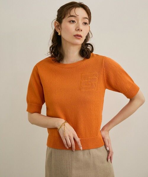 ROPE' / ロペ ニット・セーター | 【洗える】クルーネックミドルゲージ5分袖ニット【オーガニックコットン】/セットイン対応 | 詳細5