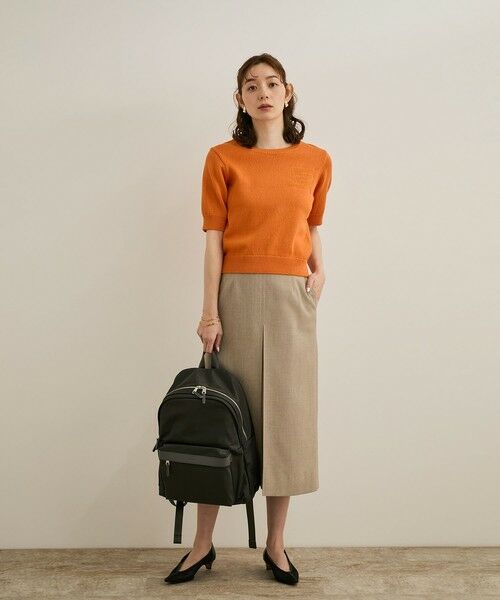 ROPE' / ロペ ニット・セーター | 【洗える】クルーネックミドルゲージ5分袖ニット【オーガニックコットン】/セットイン対応 | 詳細6