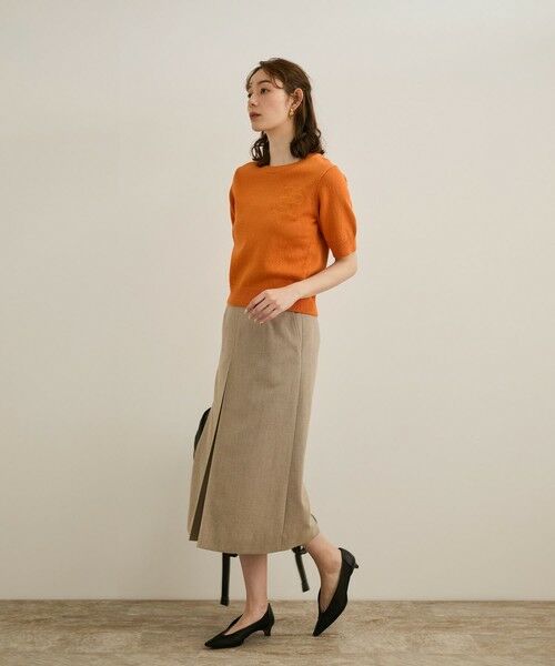 ROPE' / ロペ ニット・セーター | 【洗える】クルーネックミドルゲージ5分袖ニット【オーガニックコットン】/セットイン対応 | 詳細7