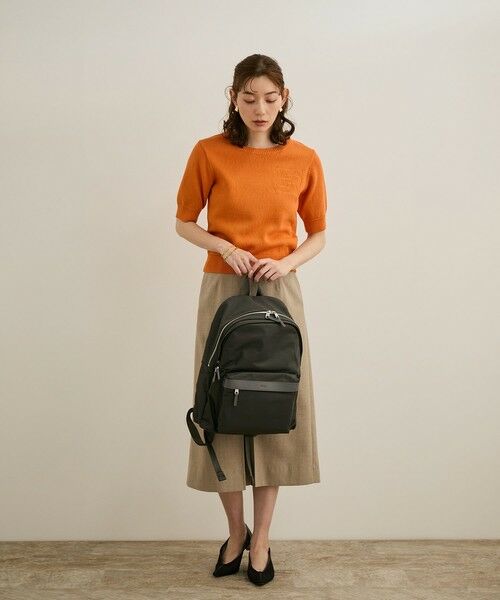 ROPE' / ロペ ニット・セーター | 【洗える】クルーネックミドルゲージ5分袖ニット【オーガニックコットン】/セットイン対応 | 詳細8