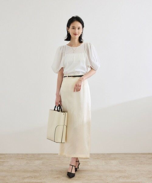 ROPE' / ロペ Tシャツ | 【洗える】クリア天竺ボリュームスリーブプルオーバー【お仕事・通勤対応】 | 詳細4