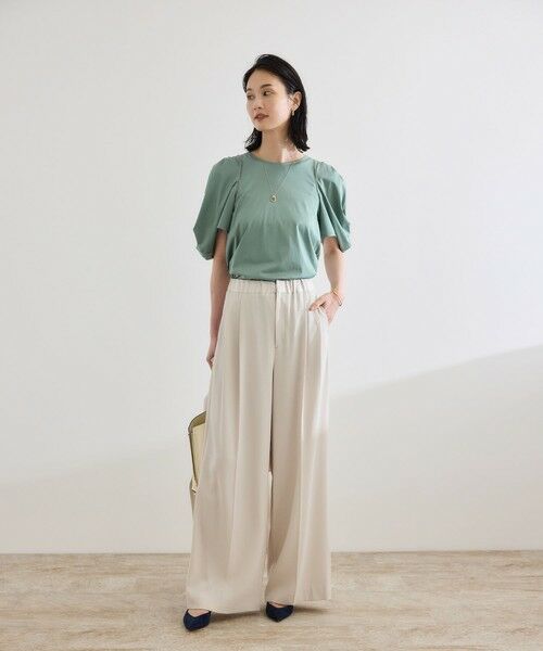 ROPE' / ロペ Tシャツ | 【洗える】クリア天竺ボリュームスリーブプルオーバー【お仕事・通勤対応】 | 詳細5