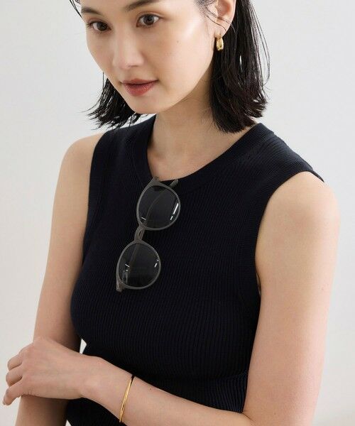 ROPE'/ロペ 【洗える】オーガニックコットンリブスリーブレスニット ネイビー(40) F ROPE'/ロペ 【洗える】オーガニックコットンリブスリーブレスニット ネイビー(40) F