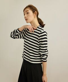 ROPE' / ロペ Tシャツ | 【洗える】ウォッシャブルシルク 総針ボーダープルオーバー