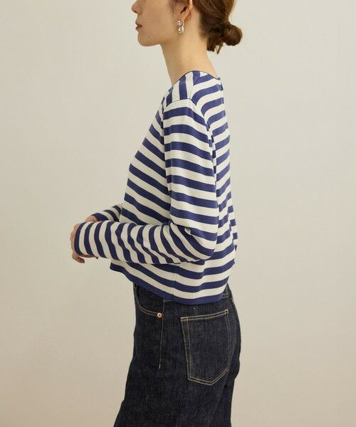 ROPE' / ロペ Tシャツ | 【洗える】ウォッシャブルシルク 総針ボーダープルオーバー | 詳細12