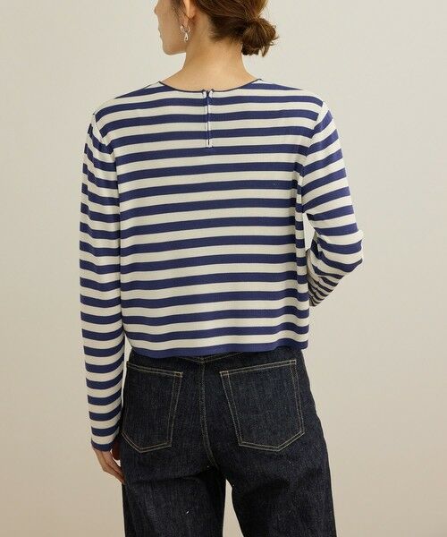 ROPE' / ロペ Tシャツ | 【洗える】ウォッシャブルシルク 総針ボーダープルオーバー | 詳細13