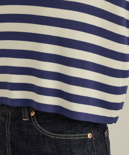 ROPE' / ロペ Tシャツ | 【洗える】ウォッシャブルシルク 総針ボーダープルオーバー | 詳細17