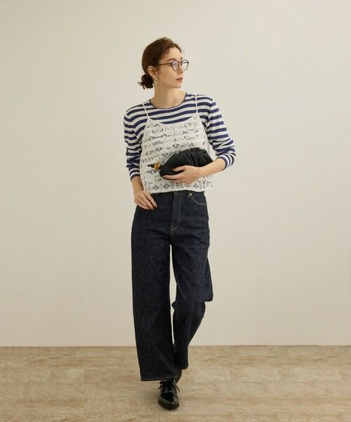 ROPE' / ロペ Tシャツ | 【洗える】ウォッシャブルシルク 総針ボーダープルオーバー | 詳細2