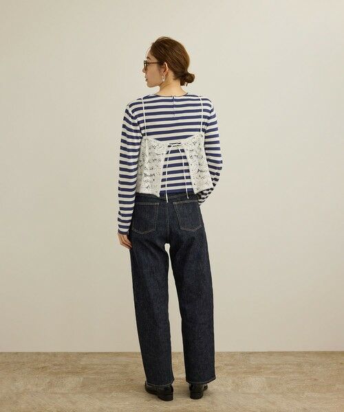 ROPE' / ロペ Tシャツ | 【洗える】ウォッシャブルシルク 総針ボーダープルオーバー | 詳細3