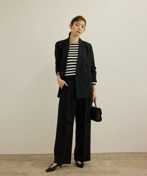 ROPE' / ロペ Tシャツ | 【洗える】ウォッシャブルシルク 総針ボーダープルオーバー | 詳細7