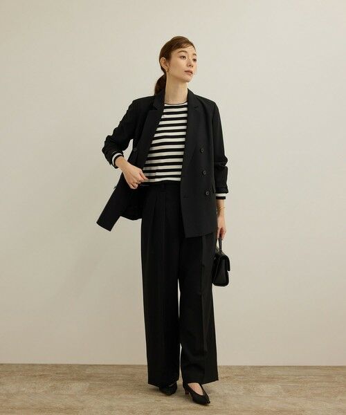 ROPE' / ロペ Tシャツ | 【洗える】ウォッシャブルシルク 総針ボーダープルオーバー | 詳細8