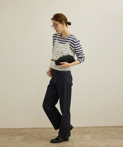 ROPE' / ロペ Tシャツ | 【洗える】ウォッシャブルシルク 総針ボーダープルオーバー | 詳細9