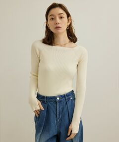 ROPE' / ロペ ニット・セーター | 【洗える】ワイドリブスクエアネックニット