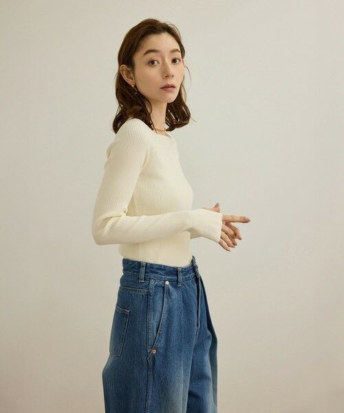 ROPE' / ロペ ニット・セーター | 【洗える】ワイドリブスクエアネックニット | 詳細1