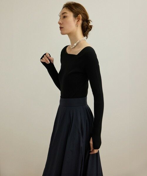 ROPE' / ロペ ニット・セーター | 【洗える】ワイドリブスクエアネックニット | 詳細12