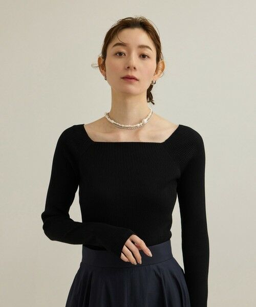 ROPE' / ロペ ニット・セーター | 【洗える】ワイドリブスクエアネックニット | 詳細14