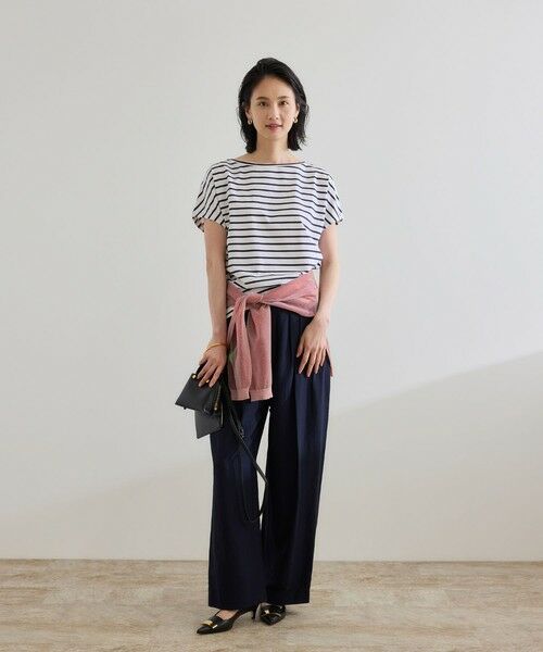 ROPE' / ロペ Tシャツ | 【洗える】スーピマコットン アームレットＴシャツ | 詳細1