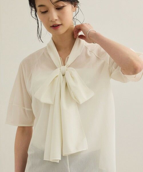 ROPE' / ロペ Tシャツ | 【洗える】シアートリコットボウタイブラウス | 詳細15